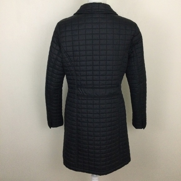 Waterproof Quilted Black Jacket Snap Button Down Size M - Picture 3 of 9
